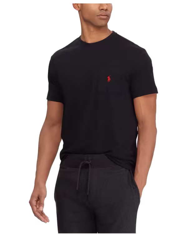 Heren Crew Neck Standard Fit Pocket T-Shirt