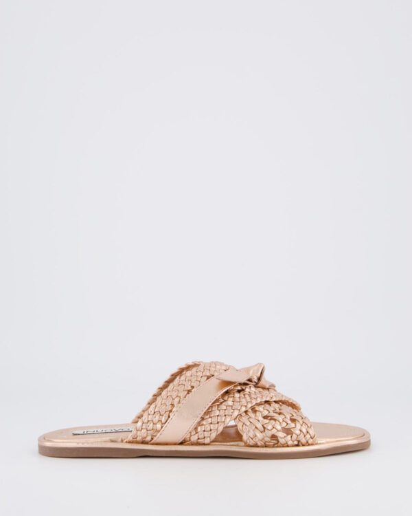 Dames Braided Pantoffels Roze Goud