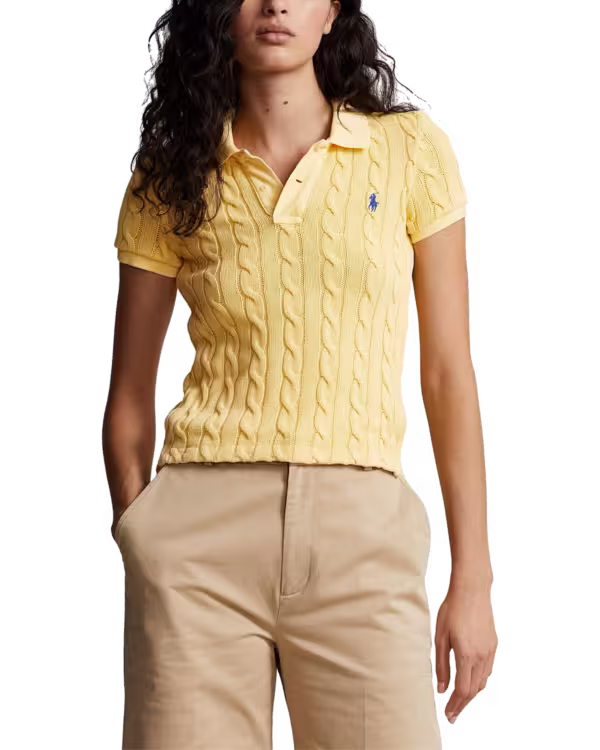 Kabelgebreide Polo Shirt