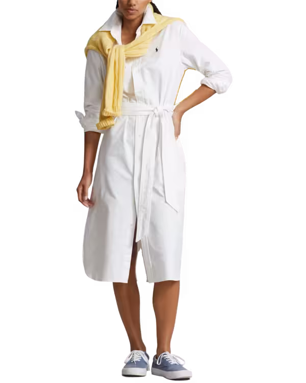 Belted Katoenen Oxford Blousejurk