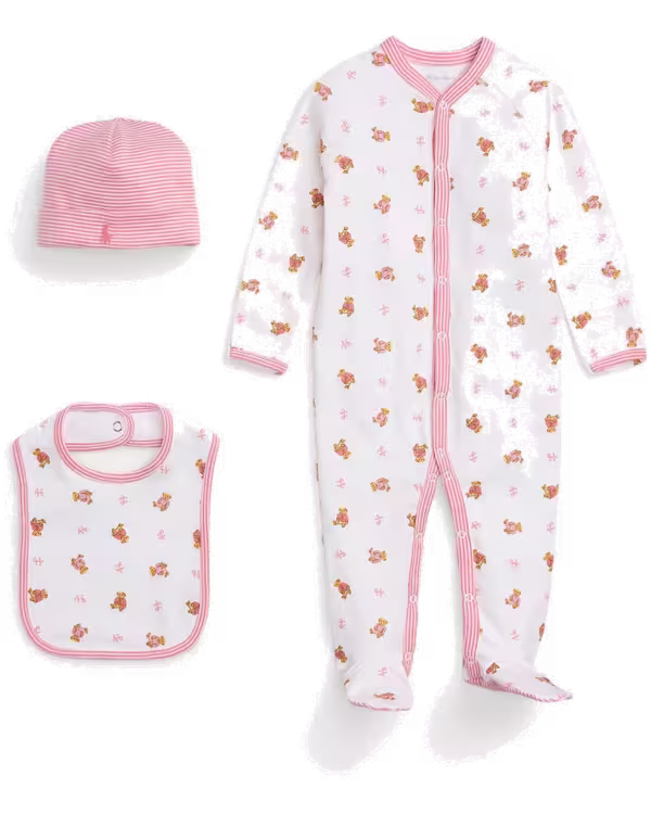 Kinder Bear Katoenen 3-Piece Gift Set (Nb-9 maanden)