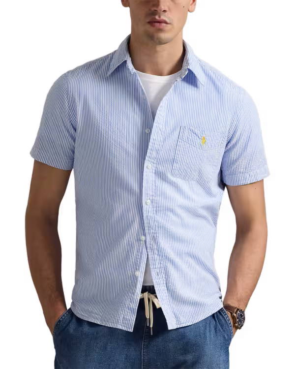 Custom Fit Seersucker Overhemd