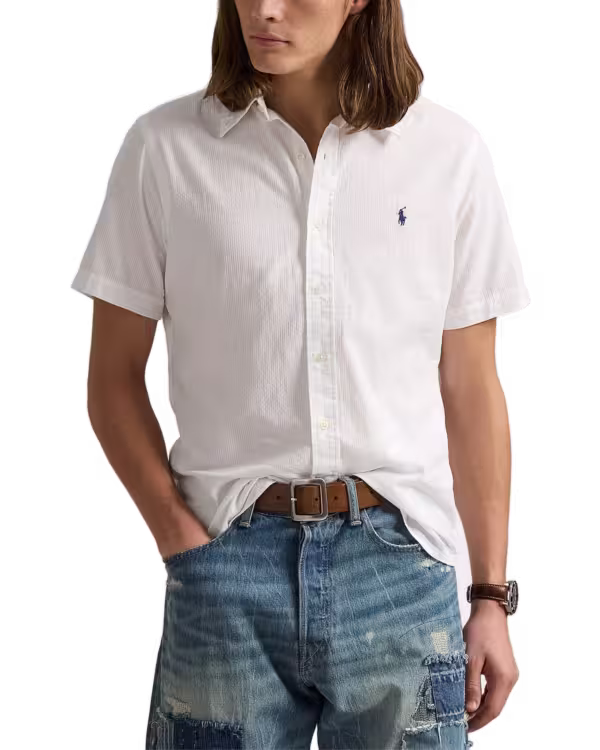 Custom Fit Seersucker Overhemd