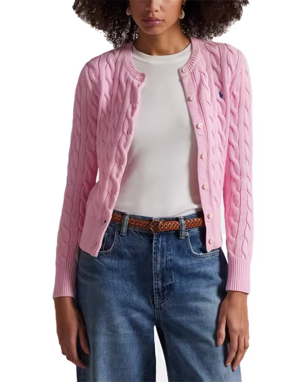 Kabelgebreide Katoenen Crewneck Bodywarmer
