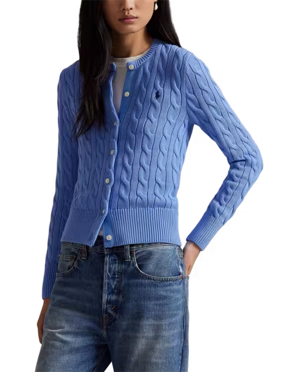 Kabelgebreide Katoenen Crewneck Bodywarmer