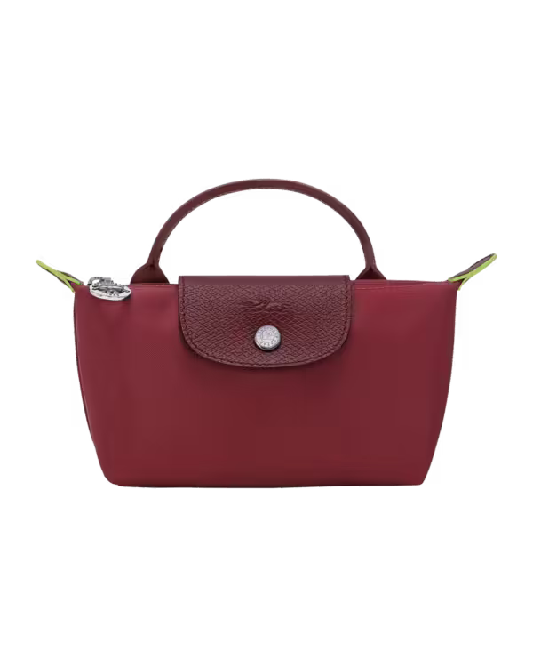 Longchamp Le Pliage Green Pouch in Pomegranate