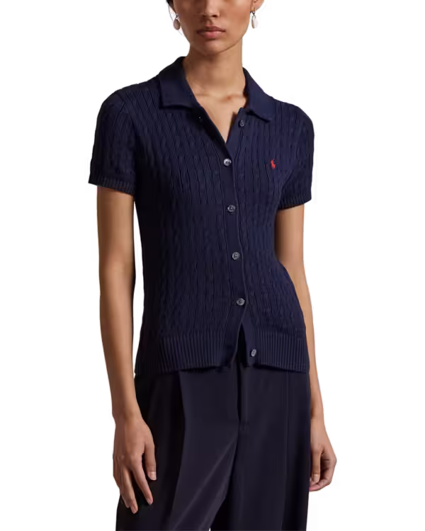 Cable Katoenen Korte mouw Polo Bodywarmer