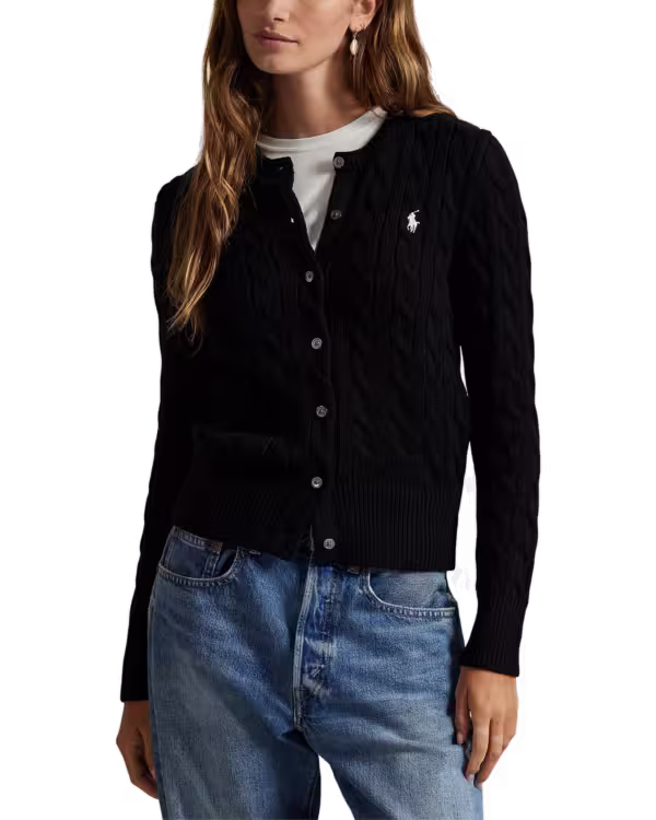 Kabelgebreide Katoenen Crewneck Bodywarmer