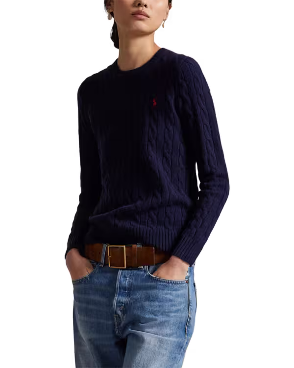 Cable Wol-Cashmere Crewneck Trui