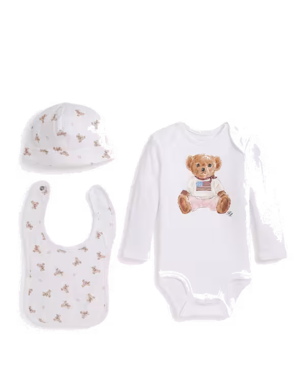 Polo Bear Katoenen 3-Piece Gift Set (Nb-9 maanden)