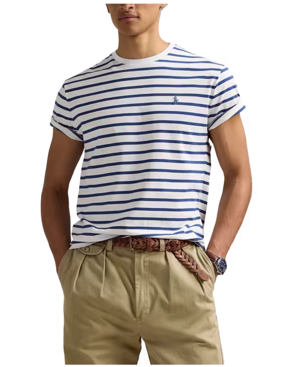 Custom Slim Fit Gestreepte Jersey T-Shirt