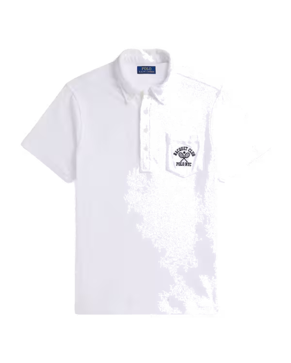 Relaxed Fit Terry Graphic Polo Shirt