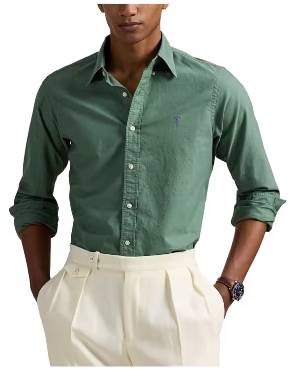 Slim Fit Garment-Dyed Oxford Overhemd