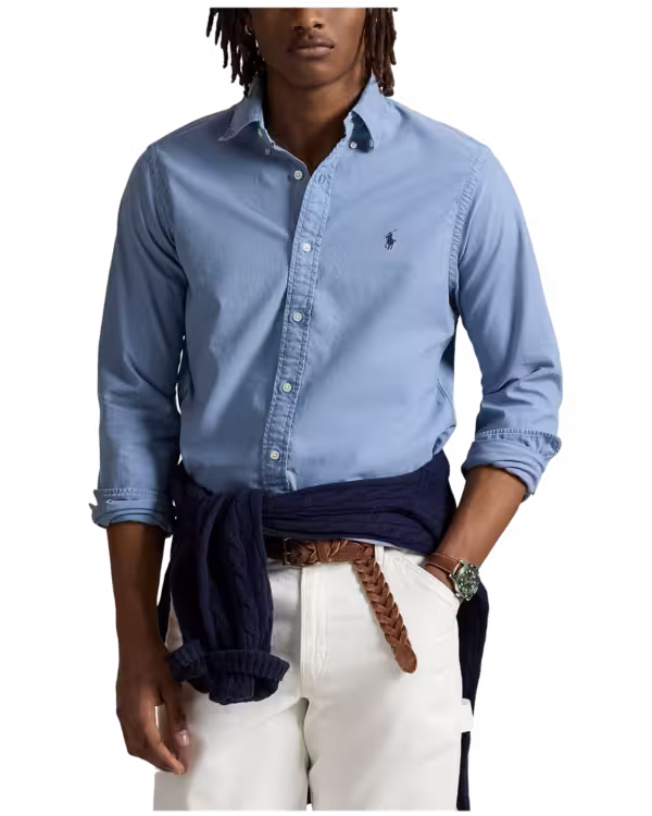 Slim Fit Garment-Dyed Oxford Overhemd