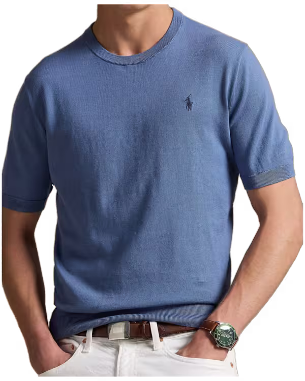 Katoenen Crewneck Korte mouw Trui