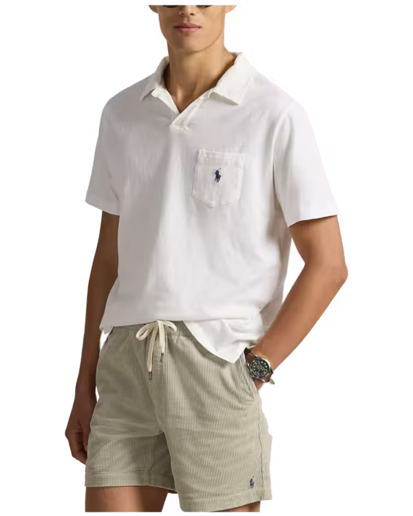 Standard Fit Katoenen-Linnen Polo Shirt