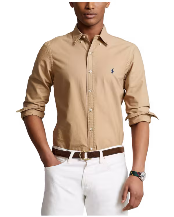 Slim Fit Garment-Dyed Oxford Overhemd