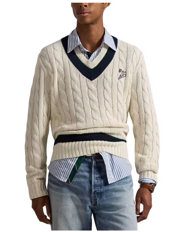 Embroidered Katoenen-Blend Cricket Trui