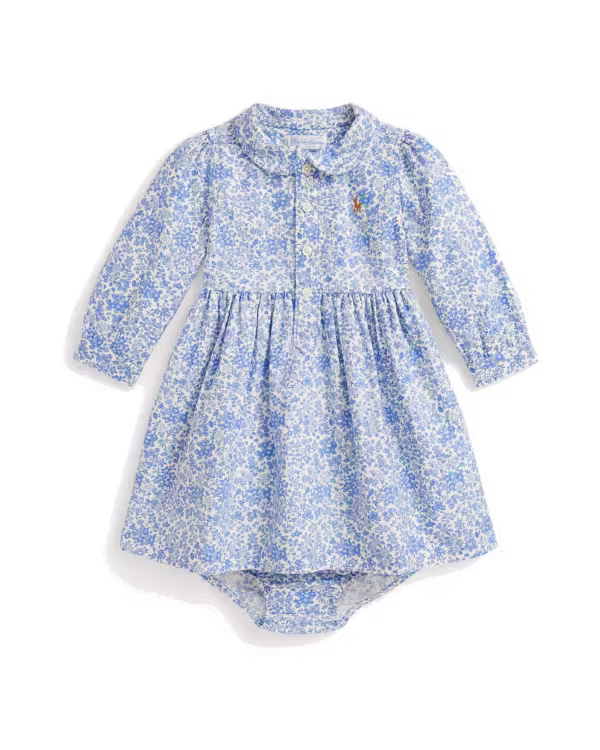 Floral Oxford Blousejurk & Bloomer (3-24 maanden)