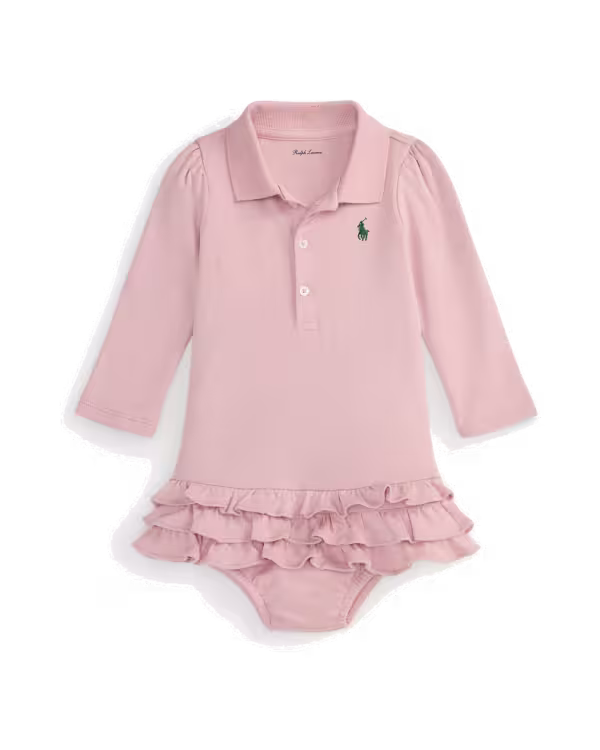 Ruffled Soft Katoenen Polo Jurk & Bloomer (3-24 maanden)