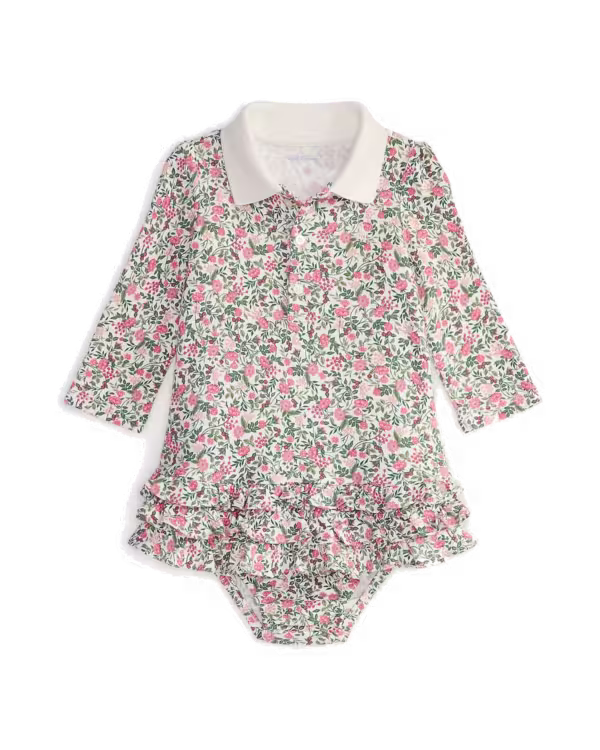 Floral Soft Katoenen Polo Jurk & Bloomer (3-24 maanden)