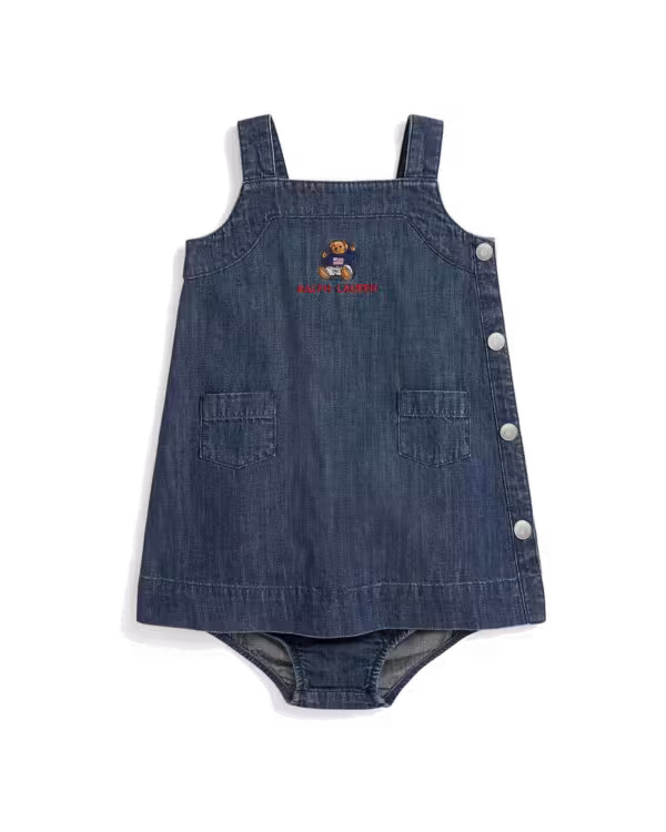 Polo Bear Denim Overall Jurk (3-24 maanden)