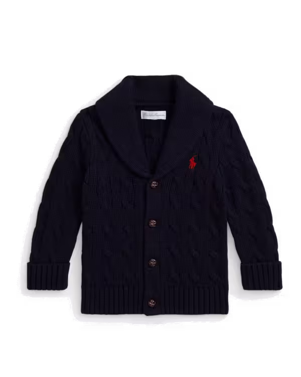 Kabelgebreide Katoenen Shawl Bodywarmer (3-24 maanden)