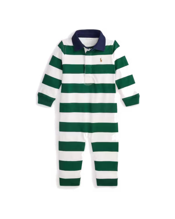 Gestreepte Katoenen Rugby Coverall (3-12 maanden)