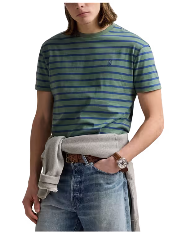 Custom Slim Fit Gestreepte Jersey T-Shirt
