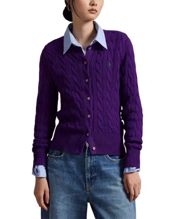 Kabelgebreide Katoenen Crewneck Bodywarmer