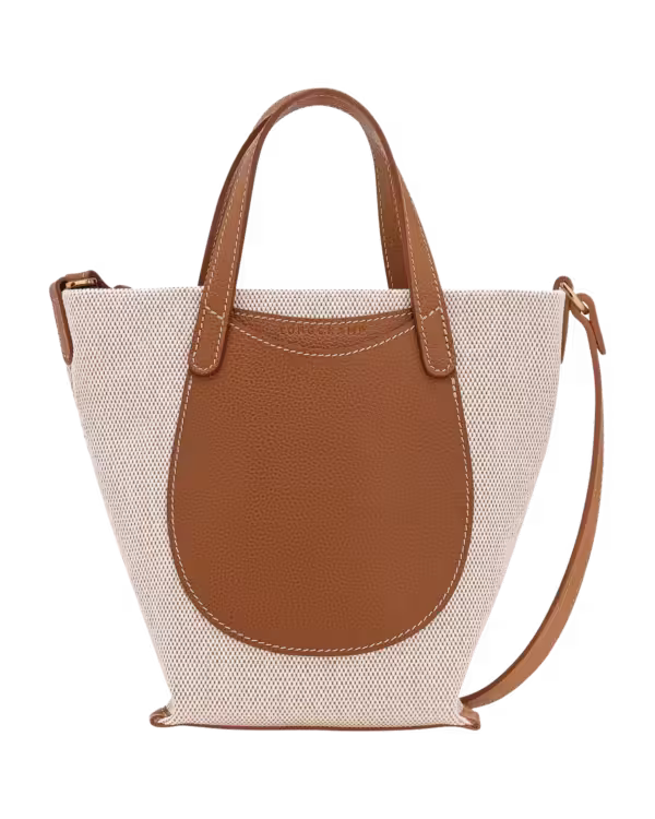 Longchamp Le Foulonné Toile Crossbody Bag in Caramel