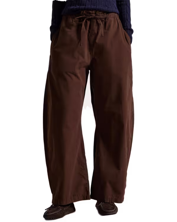 Katoenen Curved Tapered Drawstring Broek