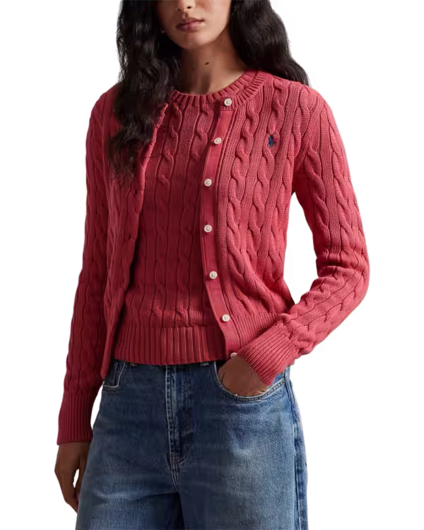Kabelgebreide Katoenen Crewneck Bodywarmer