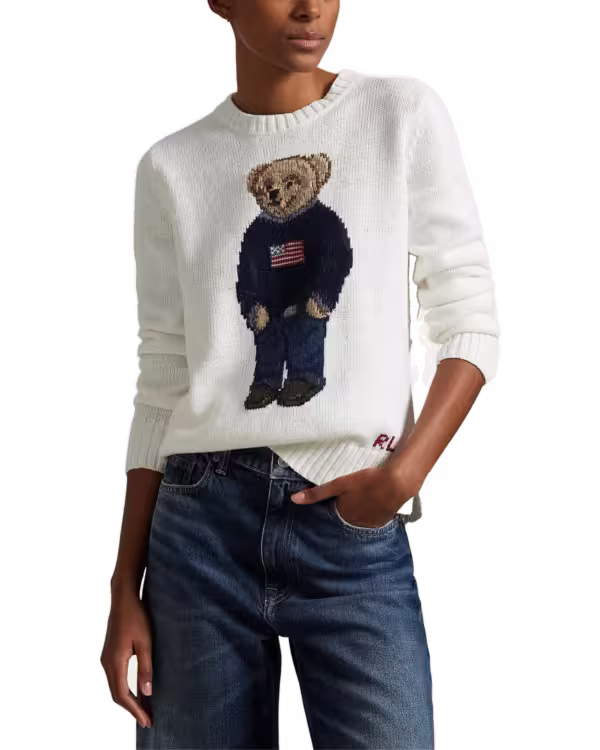 Polo Bear Linnen-Katoenen Crewneck Trui