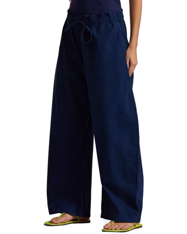 Katoenen Curved Tapered Drawstring Broek
