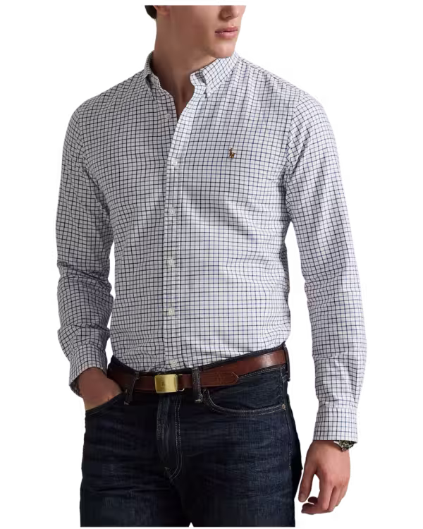 Slim Fit Tattersall Oxford Overhemd