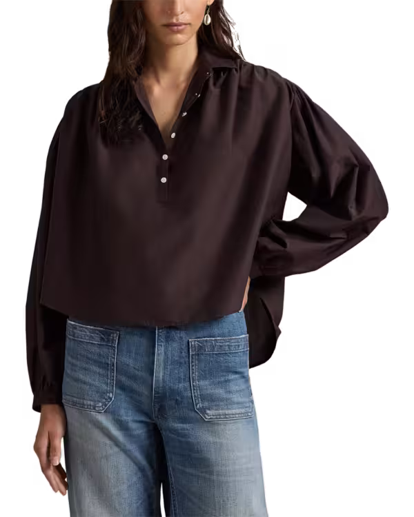 Pleated Katoenen-Silk Blouse