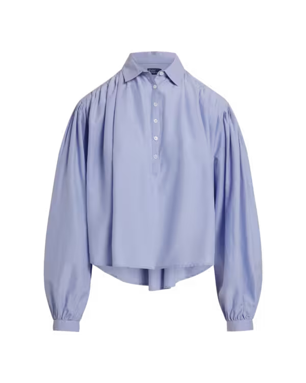 Pleated Katoenen-Silk Blouse