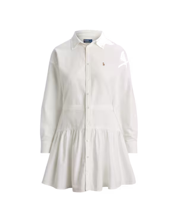Katoenen Oxford Paneled Blousejurk