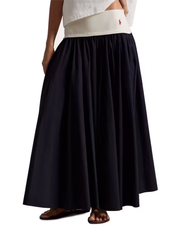 Contrast-Waistband A-Line Rok