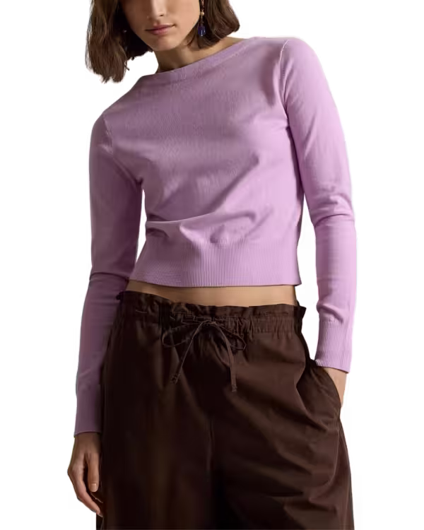 Katoenen-Blend Boatneck Trui