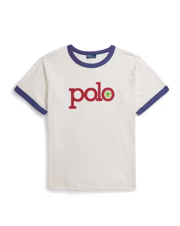 Logo Katoenen Jersey Ringer Tee
