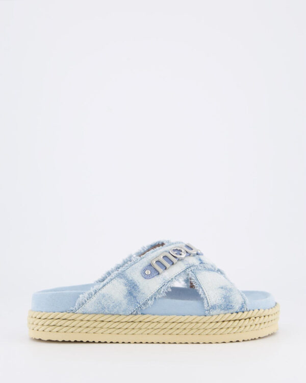 Dames Criss-Cross Rope Sandaal Denim
