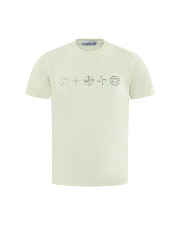 Kinder Logo Print T-Shirt Geel