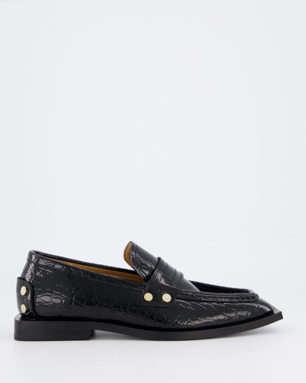 Dames Zwart Croco Loafers