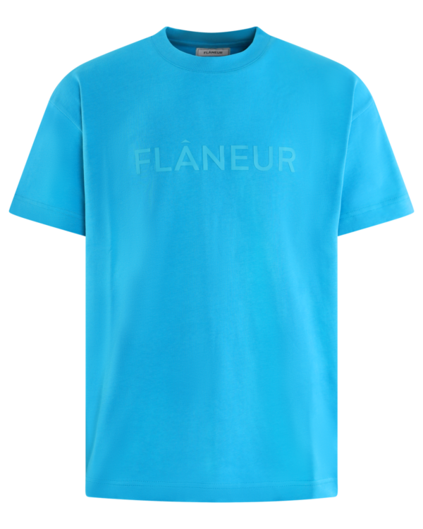 Heren Tonal Logo T-Shirt Blauw