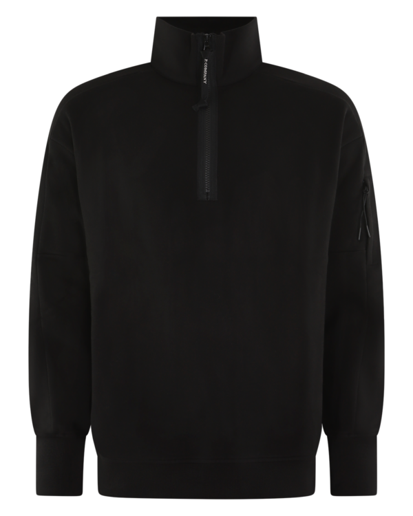 Heren Half-Zip Lens Trui Zwart