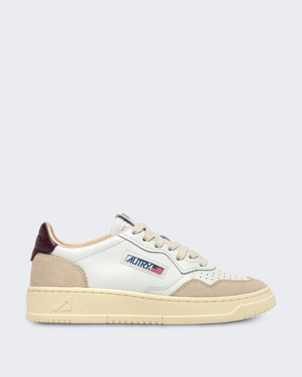Dames Medalist Low Sneakers leer suède Wit