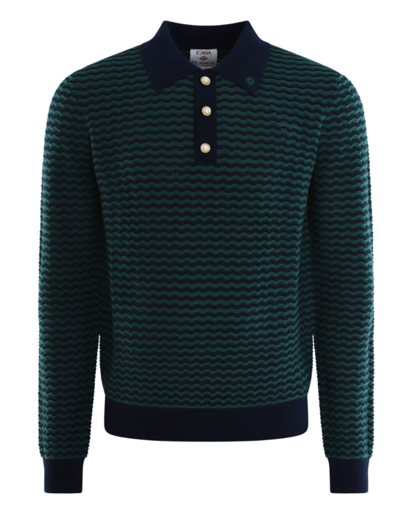 Heren Mini Wave Polo Groen