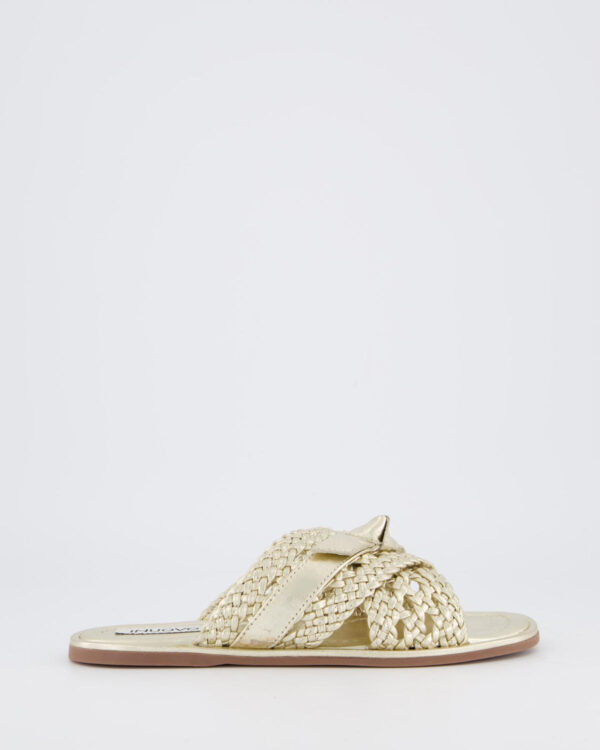 Dames Braided Pantoffels Metallic/Goud